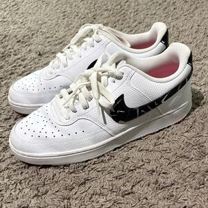 Women’s Nike court vision White and Black Athletic Shoes
